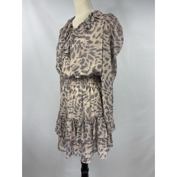 Generation Love Hadenreid Bella Mini Leopard Dress Tan Grey Animal Print Medium - Picture 11 of 11
